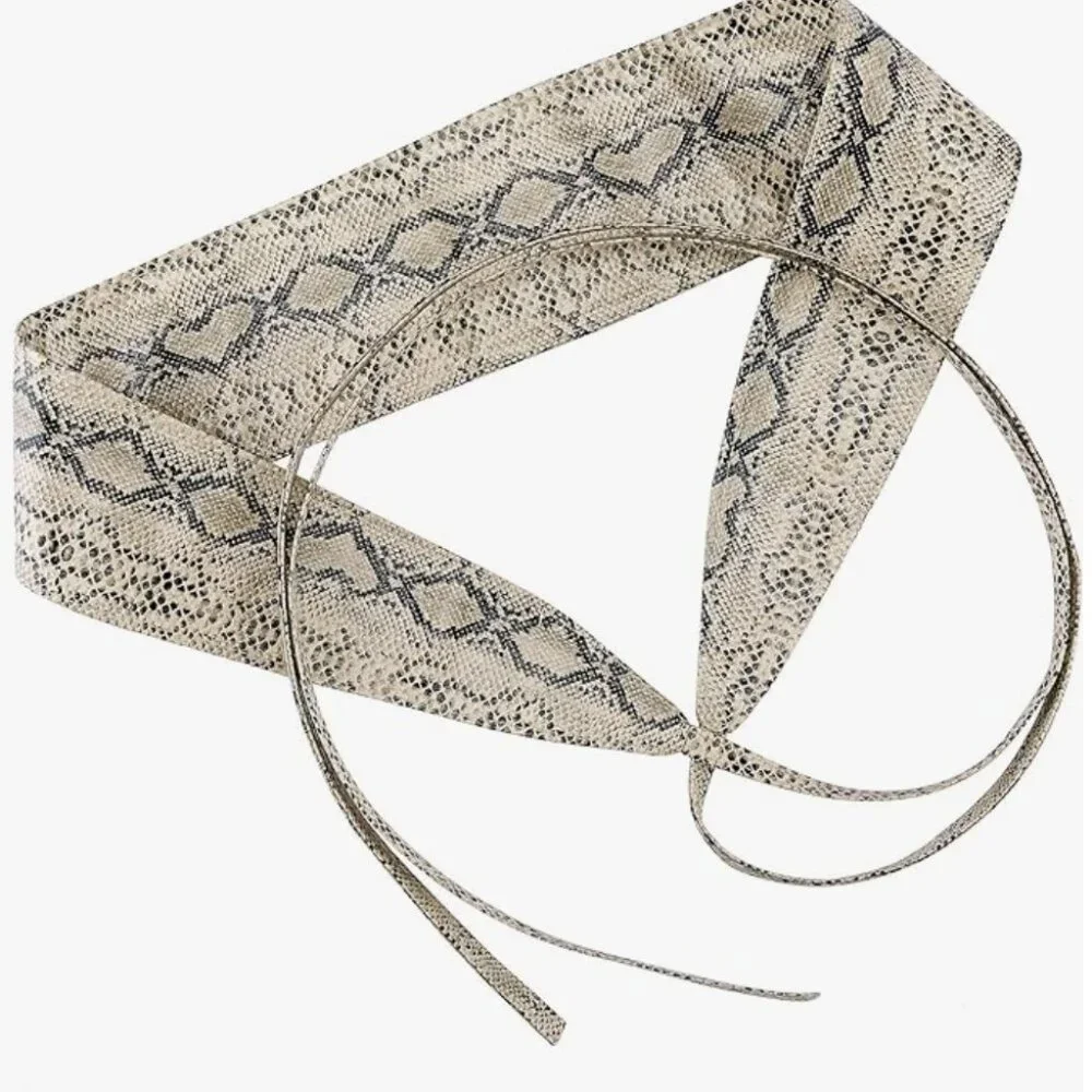 PU Leather Self Tie Wrap Belt